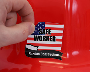 Custom Flag Hard Hat Sticker