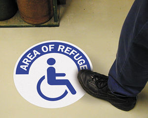 Area of refuge floor sign