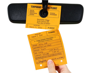 Fluorescent 2-part parking permit