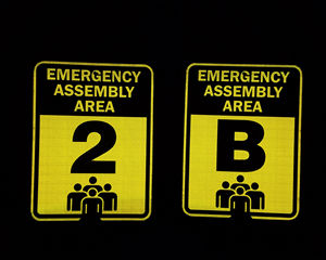 Reflecting Evacuation Assembly Area Signs
