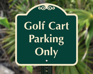 Golf cart parking sign
