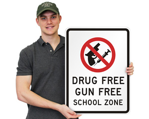 Drug Free And Gun Free Area Sign