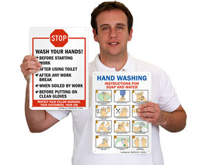 Hand Your Washing Instruction Signs