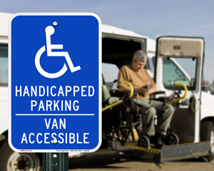 Handicapped parking van accessible sign