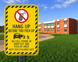 Hang up before you pick up sign