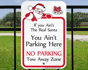 Holiday No Parking Signage