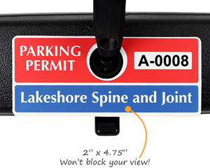 Horizontal Size Parking Permit Hang Tags