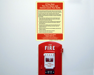 Rules In Case of Fire Signs