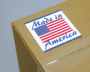 Made in USA Flag Label