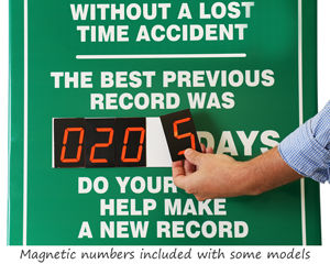 Magnetic safety scoreboard