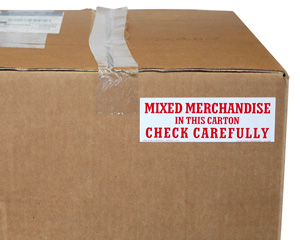 Mixed Merchandise in this Carton Label