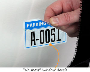 No mess decals for parking permits
