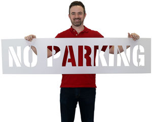 No Parking Stencils Signs