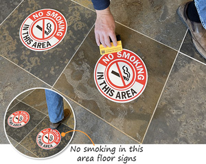 No Smoking in this Area Floor Signs