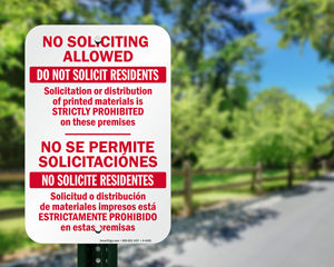 No soliciting allowed sign