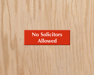 No Solicitors  Engraved Sign