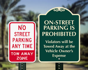 No street parking signs