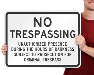 No Trespassing Dark Sign