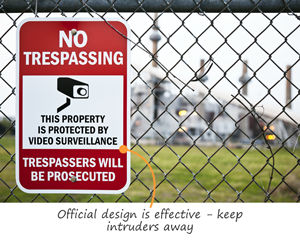No trespassing video surveillance signs