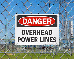 Overhead Power Line Sign