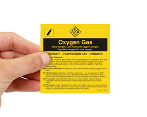Oxygen Gas Identification Label