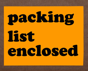 Packing List Enclosed Labels