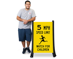 Portable speed limit sign