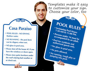 Custom pool signs