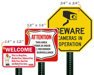 Playground Surveillance Signs