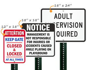 Playground Warning Sign