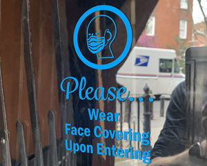 Please Wear Face Covering Upon Entering Die Cut Decal