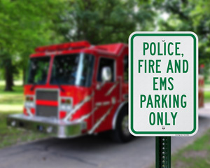 Fire Department Reserved Parking Sign