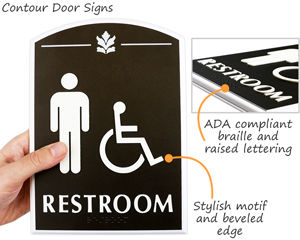 Premium bathroom braille signs