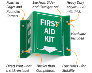 Projecting First Aid Kit Signs