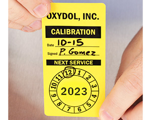calibration punch out labels