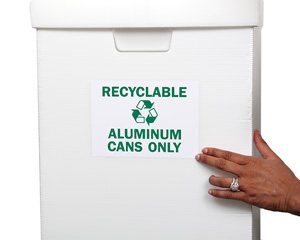 Recyclable Aluminum Cans Only Label