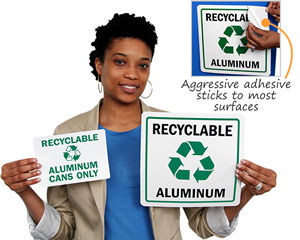 Recycle aluminum labels and signs