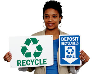 Recycle Here Signs & Labels