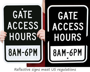 Reflective custom gate signs