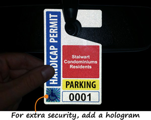 Reflective hang tag with hologram makes tags difficult to counterfeit