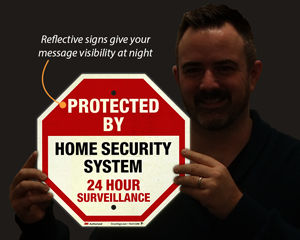 Reflective home security sign