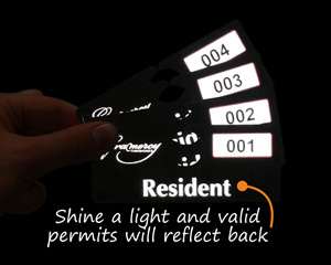 Reflective parking tags are easy to valideate