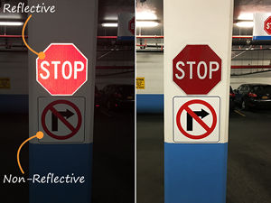 Reflective stop signs