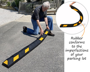 Rubber conforms to the imperfections of your parking lot