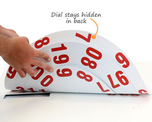 Safety scoreboard with dial