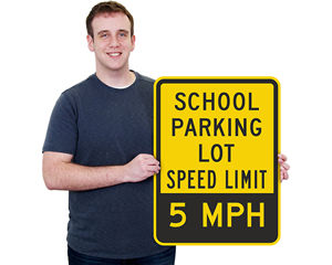 School Parking Lot 5 MPH Sign