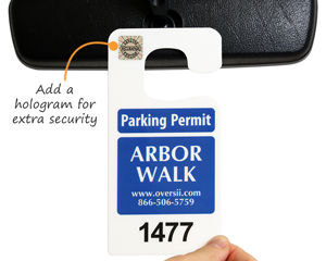 Secure parking permit with hologogram