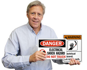 Shock Hazard Do Not Touch Signs
