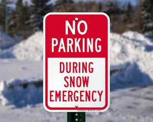 Snow parking sign
