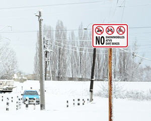 Snowmobile Crossing Road Sign